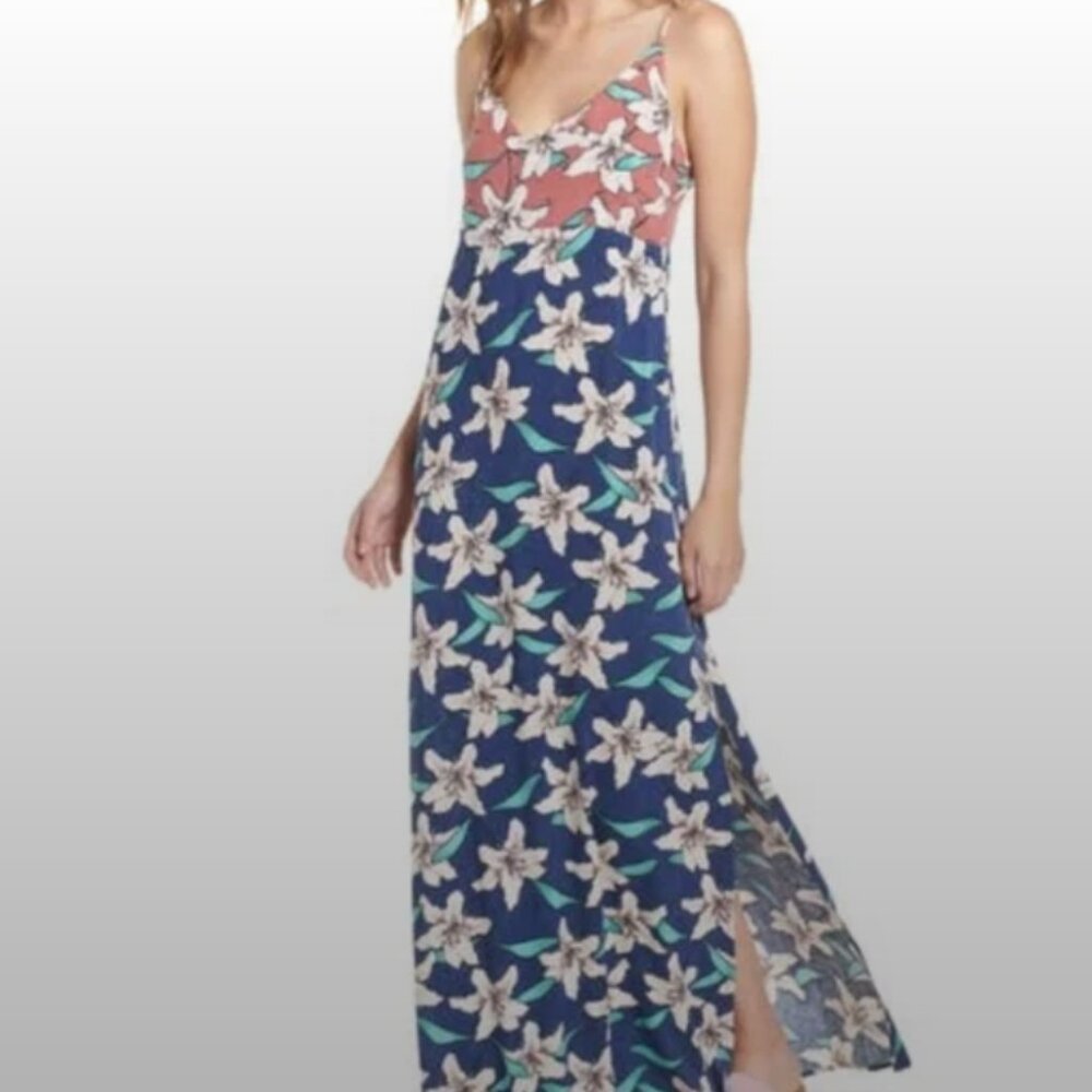 O'Neill Greta Lily Flower Printed Maxi Dress, Size XL